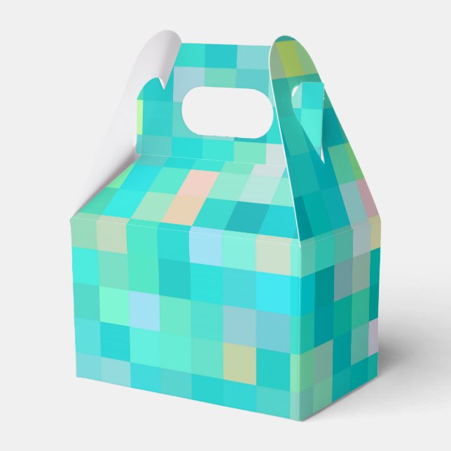Caixinha De Lembrancinhas Padrão Multicolorido de Arte Pixel (Frente)