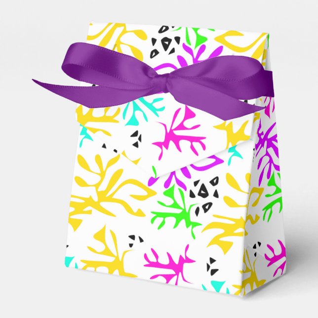 Caixinha De Lembrancinhas padrão neon multicolorido abstrato (Frente)