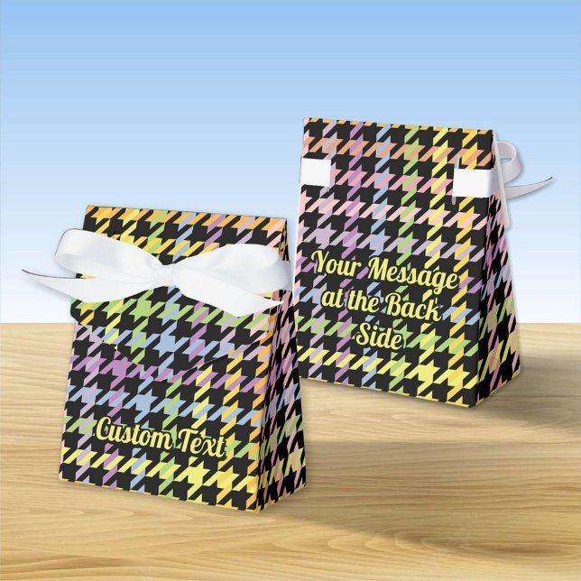 Caixinha De Lembrancinhas Padrão Rainbow Houndstooth (Criador carregado)