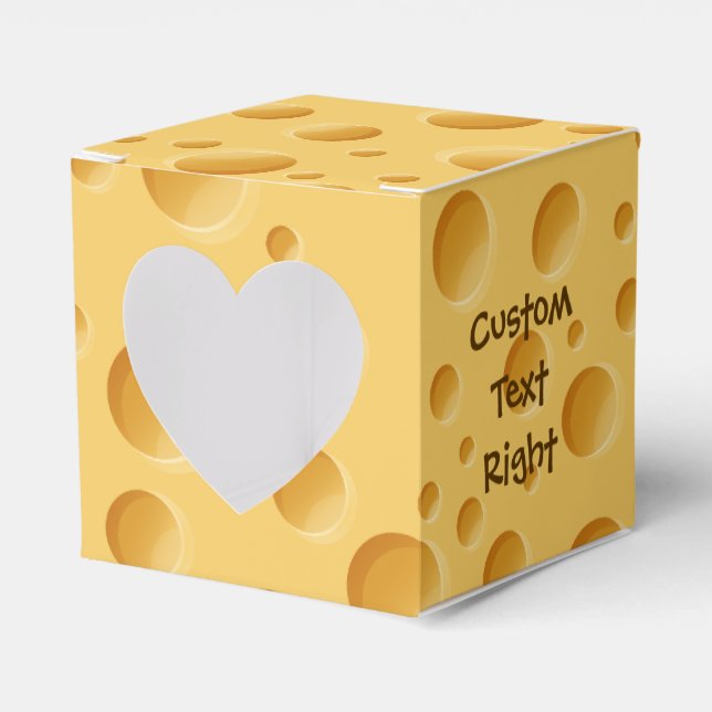 Caixinha De Lembrancinhas Padrão suíço de queijo (Frente)