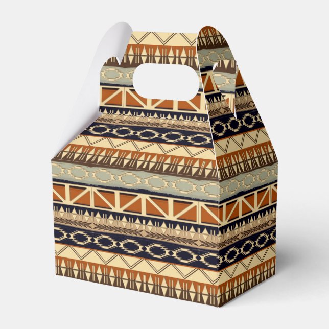 Caixinha De Lembrancinhas Padrão Tribal Africano Étnico (Frente)