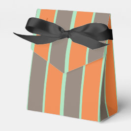 Caixinha De Lembrancinhas Padrão verde, cinza e listras laranja