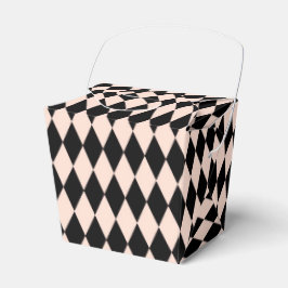 Caixinha De Lembrancinhas Padrão Vintage Pink e Black Harlequin