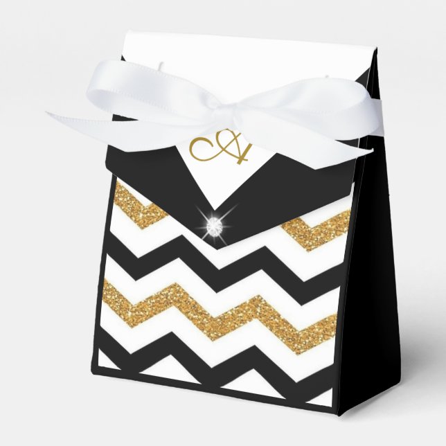 Caixinha De Lembrancinhas Padrão Zig Zag Elegante (Frente)
