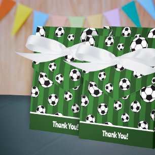 Caixinha De Lembrancinhas Padrões de bola de futebol infantil em greve verde