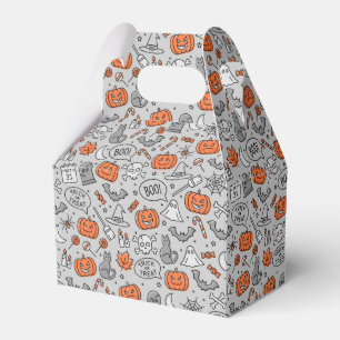 Caixinha De Lembrancinhas Padrões de Doodle de Halloween para Crianças Bonit