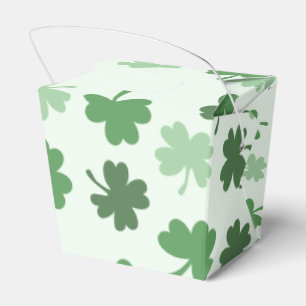 Caixinha De Lembrancinhas padrões de Shamrock Verde. Dia de Patrick