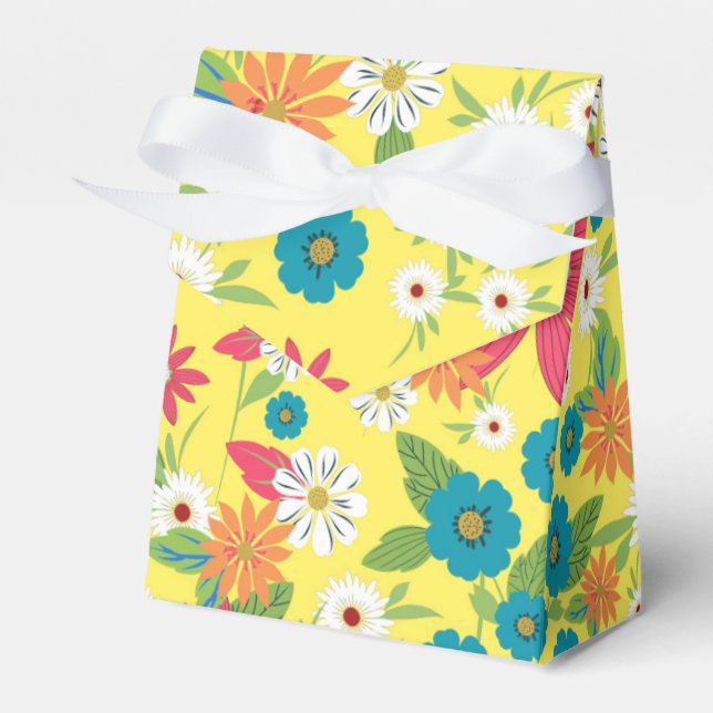 Caixinha De Lembrancinhas Padrões florais de cores bonitas e giras (Frente)
