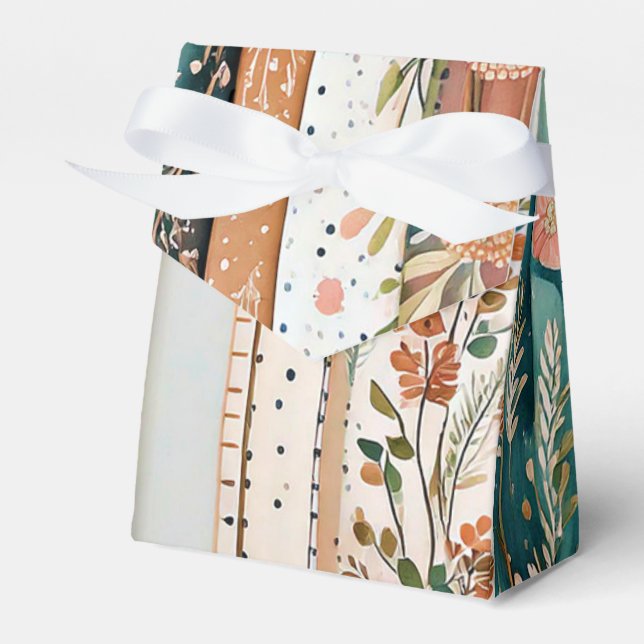 Caixinha De Lembrancinhas padrões mistos chiques (Frente)