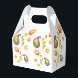 Caixinha De Lembrancinhas Paisley indiano em aquarela<br><div class="desc">Caixas de favores trendy indianas em aquarela apresentando um padrão de paisley pintado à mão.</div>