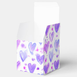 Caixinha De Lembrancinhas Paixão Roxo Corações de Aquarela