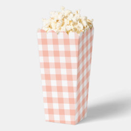 Caixinha De Lembrancinhas Pale Orange Gingham Xadrez Partido Favor Popcorn B