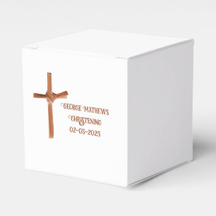 Caixinha De Lembrancinhas Palm Cross Personalizado Favor do Batismo