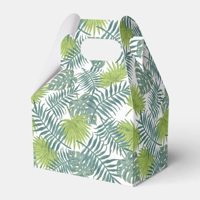 Caixinha De Lembrancinhas Palm Tree Fronds Pintando Havaiano (Frente)
