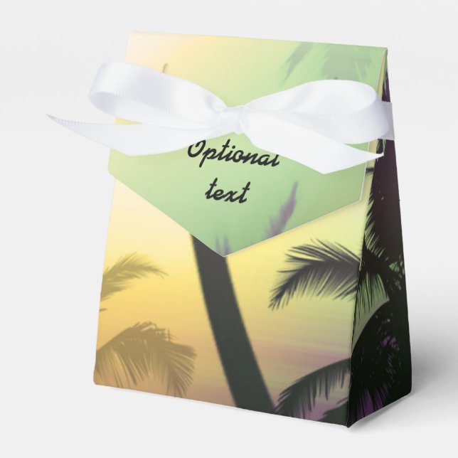 Caixinha De Lembrancinhas Palm Tree Tropical Heat Beach Party Boxes (Frente)