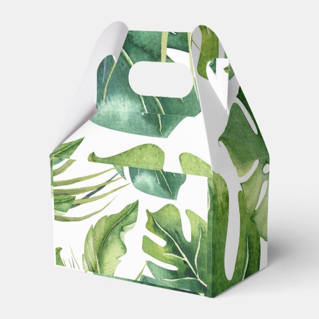 Caixinha De Lembrancinhas Palmeira Tropical de Verão Verde deixa chique (Frente)