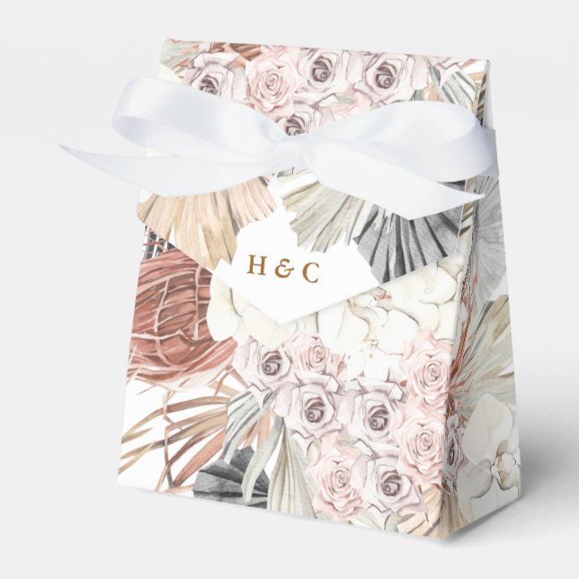 Caixinha De Lembrancinhas Pampas Românticas Negras Escuras (Frente)