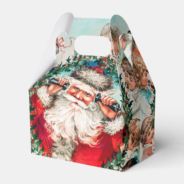 Caixinha De Lembrancinhas Papai Noel e Crianças Feliz Natal (Frente)