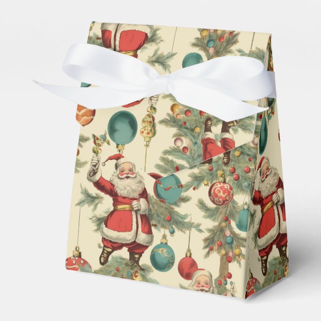 Caixinha De Lembrancinhas Papai Noel Kitsch e Enfeites  (Frente)