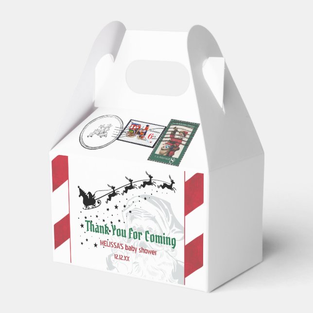 Caixinha De Lembrancinhas Papai noel - Letra Marcada Naughn Ou Nice (Frente)