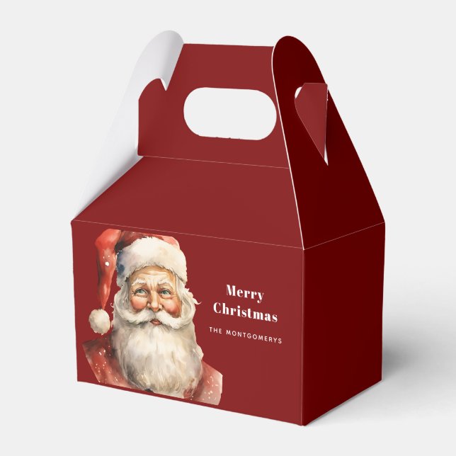 Caixinha De Lembrancinhas Papai Noel Natal Retrô (Frente)