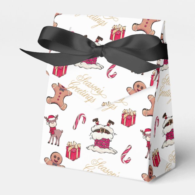 Caixinha De Lembrancinhas Papais noeis Reindeer Gifts Gingercake Men Candy C (Frente)