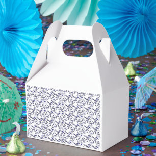 Caixinha De Lembrancinhas Papel de embrulho azul e branco com um gráfico