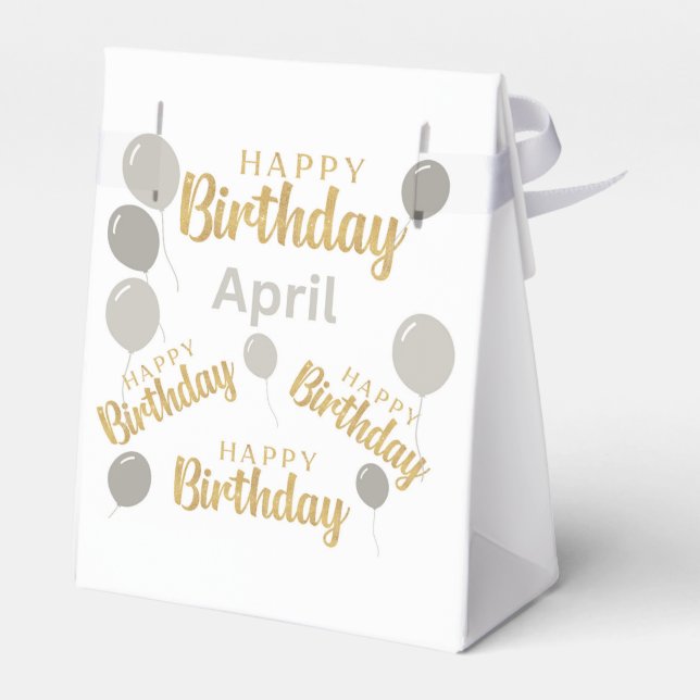 Caixinha De Lembrancinhas Parabéns aniversários de abril (Verso)