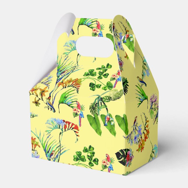 Caixinha De Lembrancinhas Paraíso tropical amarelo (Frente)