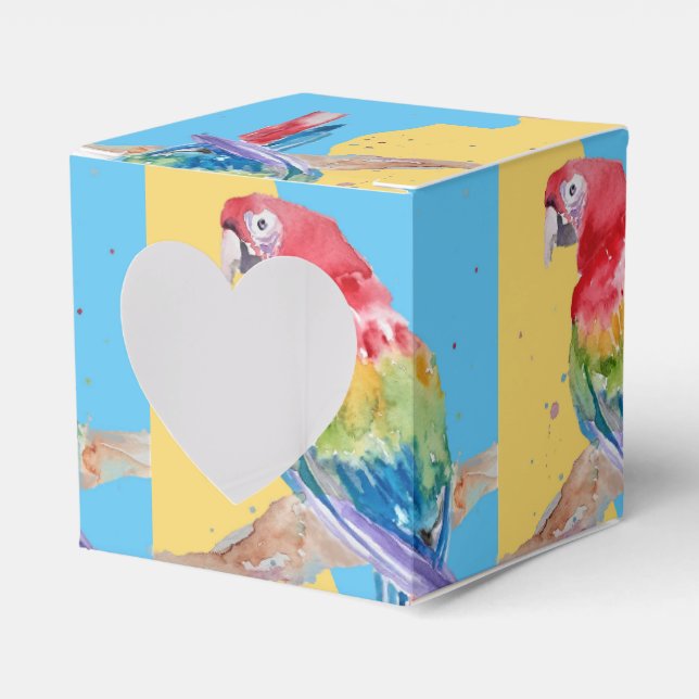 Caixinha De Lembrancinhas Parrot Bird Childs Boys Birthday Cake Favor Box (Frente)