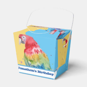 Caixinha De Lembrancinhas Parrot Bird Childs Boys Birthday Cake Favor Box