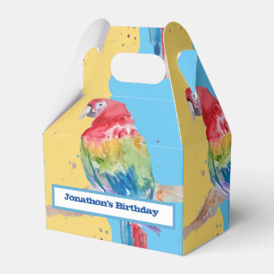 Caixinha De Lembrancinhas Parrot Bird Childs Boys Birthday Cake Favor Box