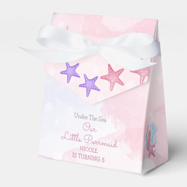 Caixinha De Lembrancinhas Parteira de gato e sereia (Frente)