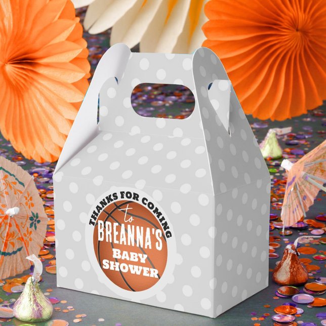 Caixinha De Lembrancinhas Partido de Chá de fraldas de Basquete (Basketball Baby Shower Favor Boxes)