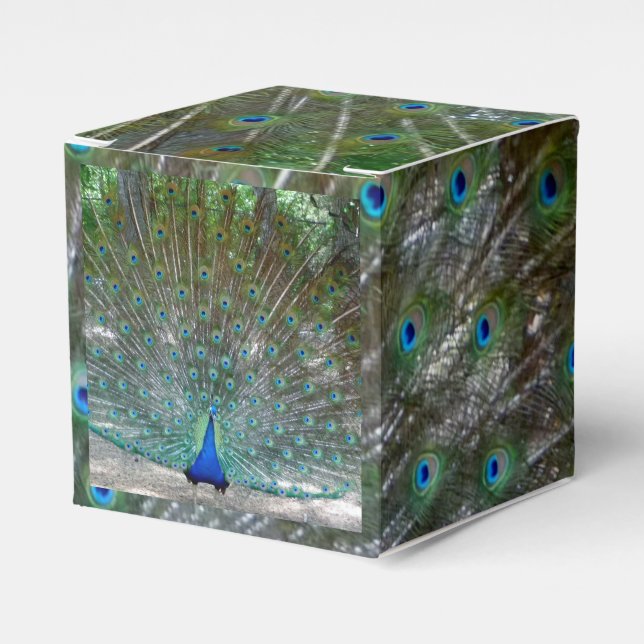 Caixinha De Lembrancinhas Partido Design de Peacock (Frente)