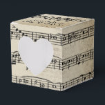 Caixinha De Lembrancinhas Partitura de Música de Casamento<br><div class="desc">Composição musical em fundo vintage para casamento</div>