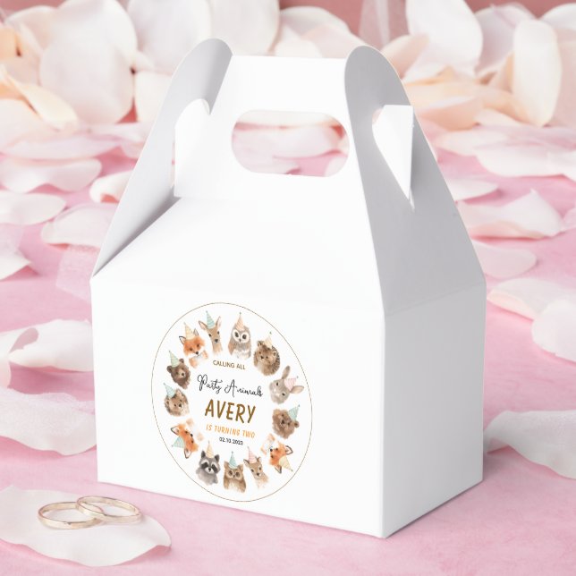 Caixinha De Lembrancinhas Party Animals 2nd Birthday | Cute Jungle Animal (Casamento)