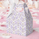 Caixinha De Lembrancinhas Party Treat Box<br><div class="desc">Party favor box is shown in an elegant lavender and white color damask print. Customize this item and add to it or buy as shown. Tip: Add a sticker to it with names and add some pretty ribbon. Licensed Image Tip: Just add your great treats and add some festive ribbon....</div>