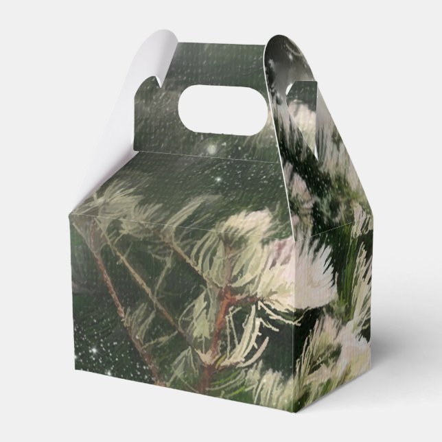 Caixinha De Lembrancinhas Pássaros do Amor + Árvore de Pinheiro Noite Casame (Frente)