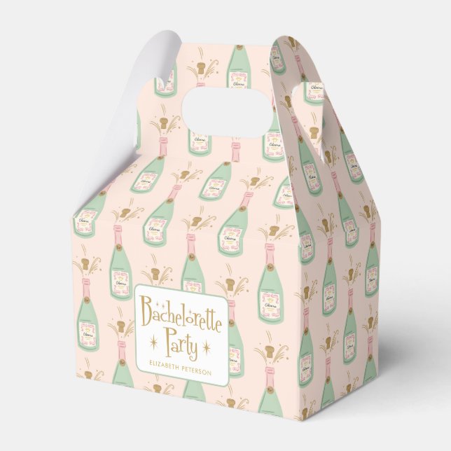 Caixinha De Lembrancinhas Pastel Peachy Festa de solteira Sparkle (Frente)