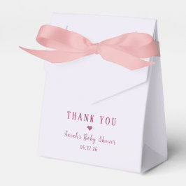 Caixinha De Lembrancinhas Pastel Pink Bow Thank You Baby Shower
