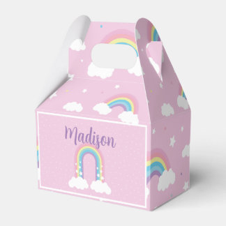 Caixinha De Lembrancinhas Pastel Rainbow Pink Favor Box