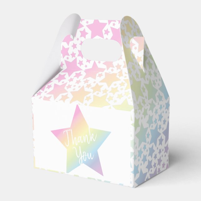 Caixinha De Lembrancinhas Pastel Rainbow Stars Chá de fraldas Simples Modern (Frente)