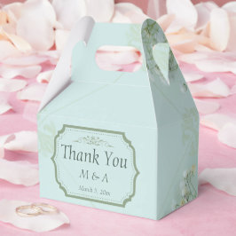 Caixinha De Lembrancinhas Pastel Teal White Flowers Casamento
