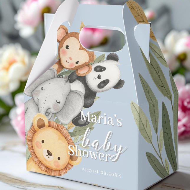 Caixinha De Lembrancinhas Pastel Tropical Chá de fraldas Selle Safari Animai (Criador carregado)