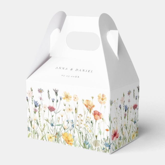 Caixinha De Lembrancinhas Pastel Wildflower Wedding Favor Boxes (Frente)