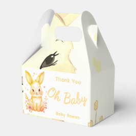 Caixinha De Lembrancinhas Pastel Yellow Baby Shower Cute Bunny Party Box