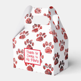 Caixinha De Lembrancinhas Pata Animal Silhouette Vermelha de Natal PawPaper