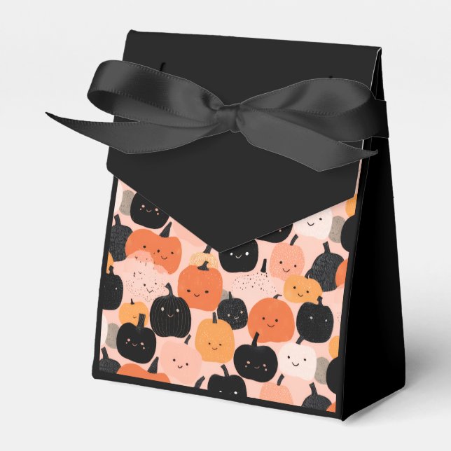 Caixinha De Lembrancinhas Patch da abóbora do Halloween (Frente)