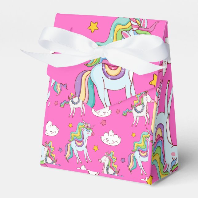 Caixinha De Lembrancinhas Patterno Funny Unicorn Cute (Frente)